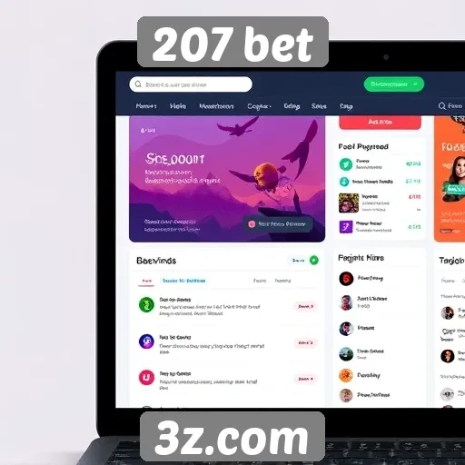 Interface do usuário no site 207 bet avaliada